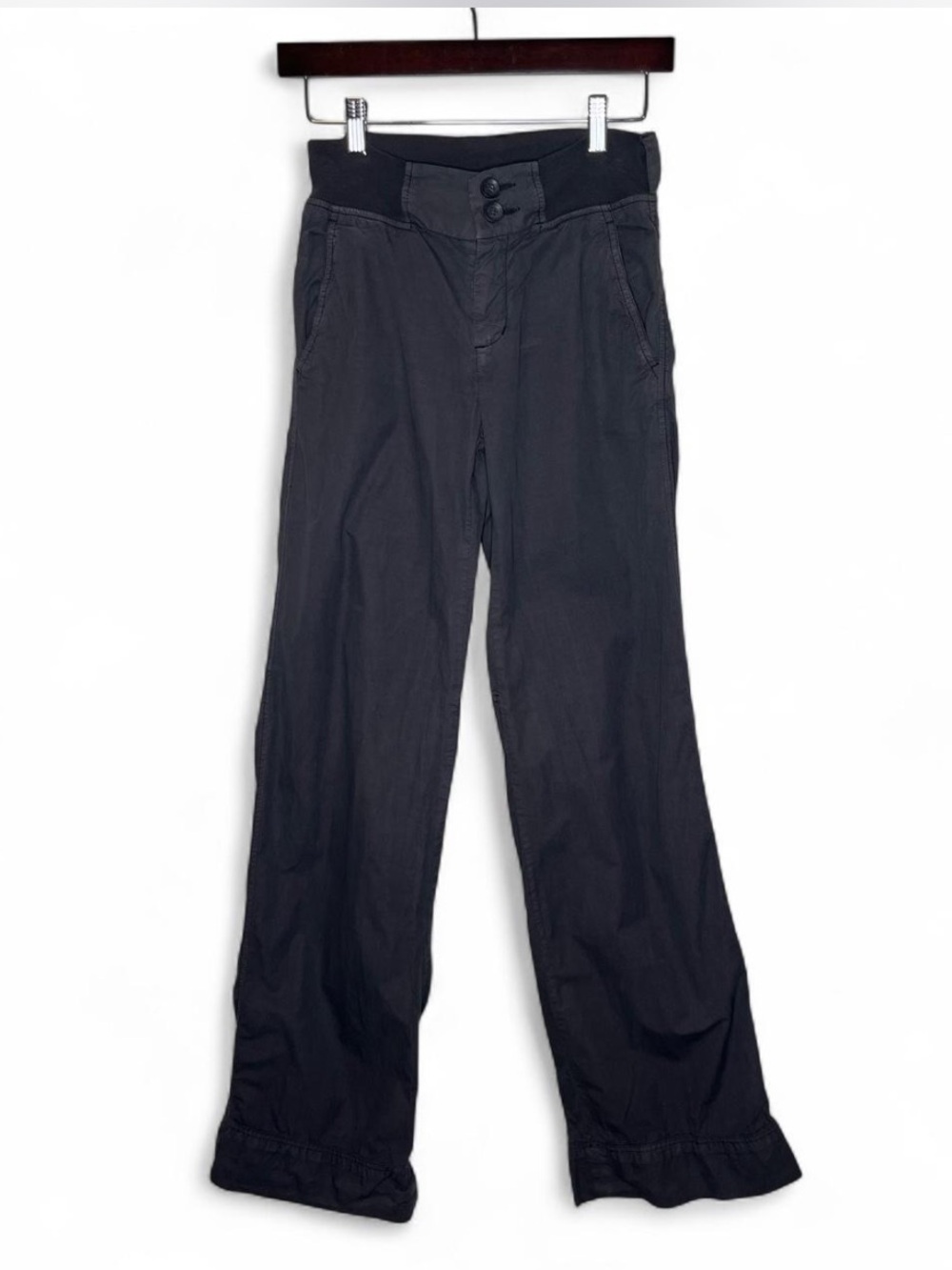 Standard James Purse Washed Black Mid Rise Wide Leg Pants